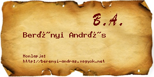 Berényi András névjegykártya