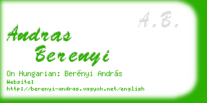 andras berenyi business card